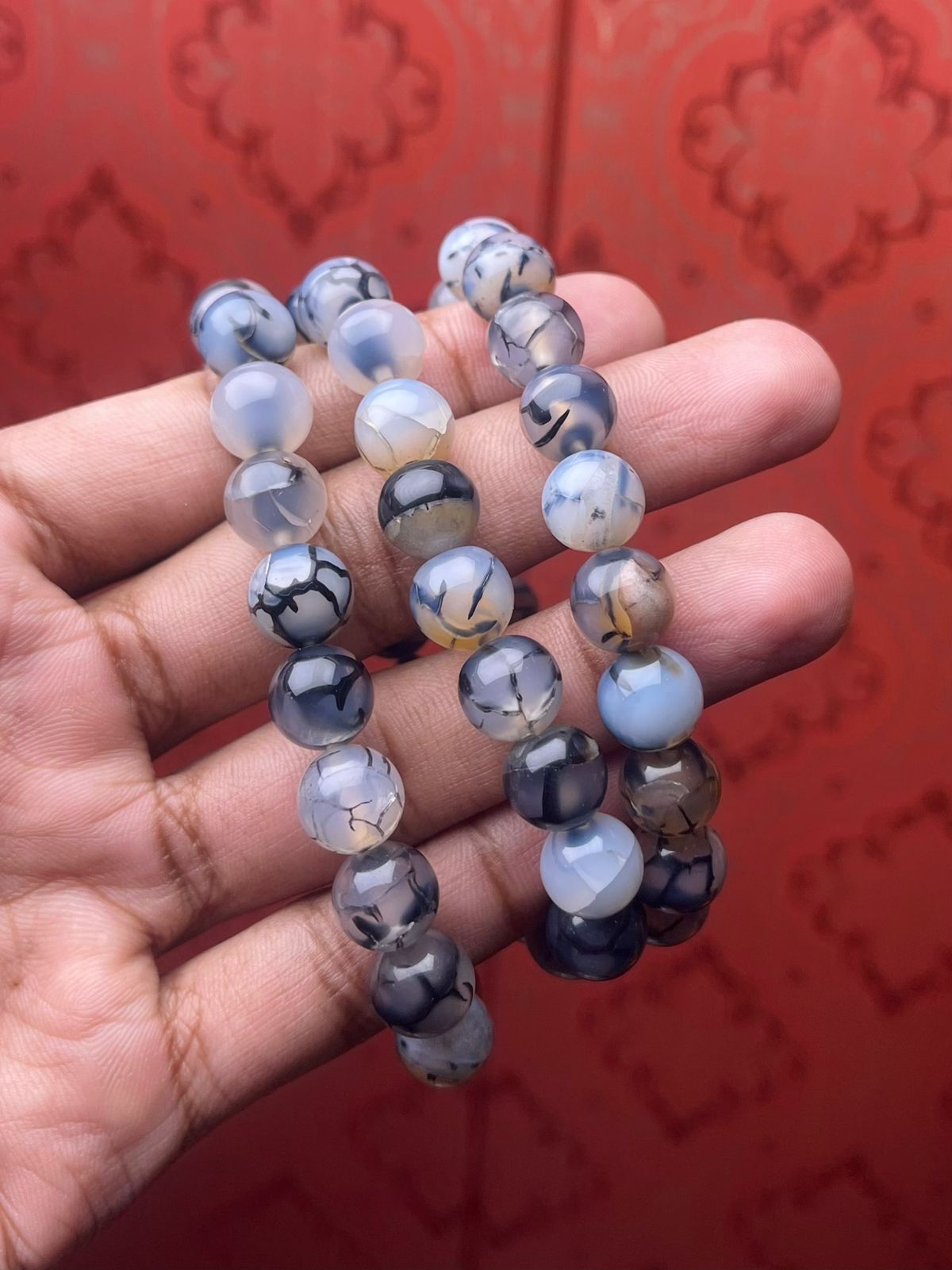 Black Dragon Vein Agate Bracelet