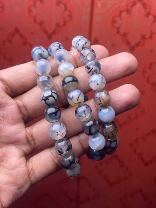 Black Dragon Vein Agate Bracelet