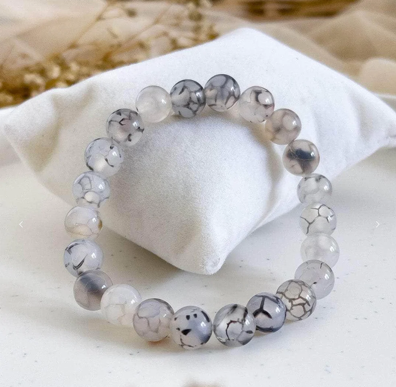 Black Dragon Vein Agate Bracelet